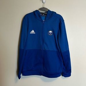 New Without Tags Buffalo Sabres Adidas Team Issue Full Zip Hoodie - Large